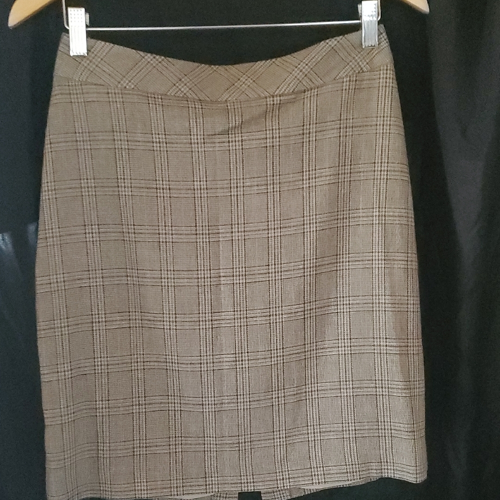 Guess Brown Plaid Pencil Skirt